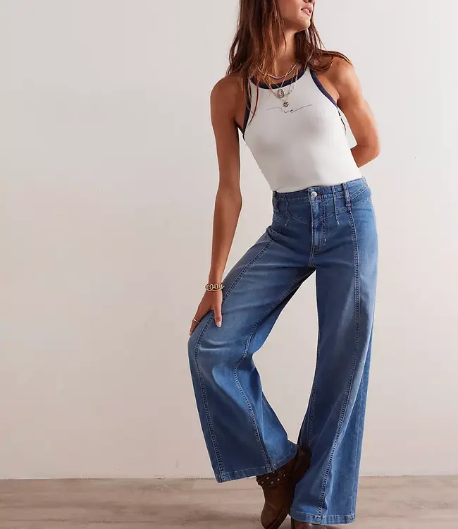 Free People Libre Wide Leg Jeans, Goodie Goodie