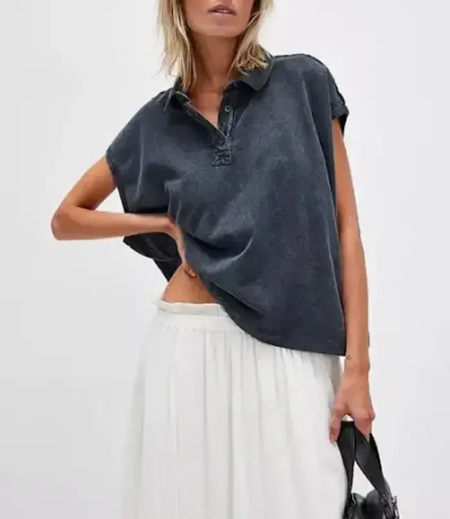 Free People Keep On Polo, Washed Black