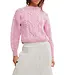 Free People Frankie Cable Sweater,  Aurora Pink