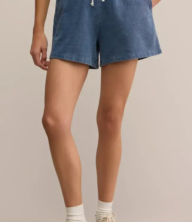 ZSupply Hunter Knit Denim Short, Vintage Indigo