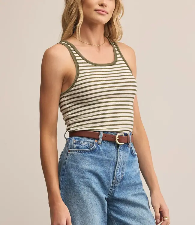 ZSupply Classic Striped Scoop Tank, Fern