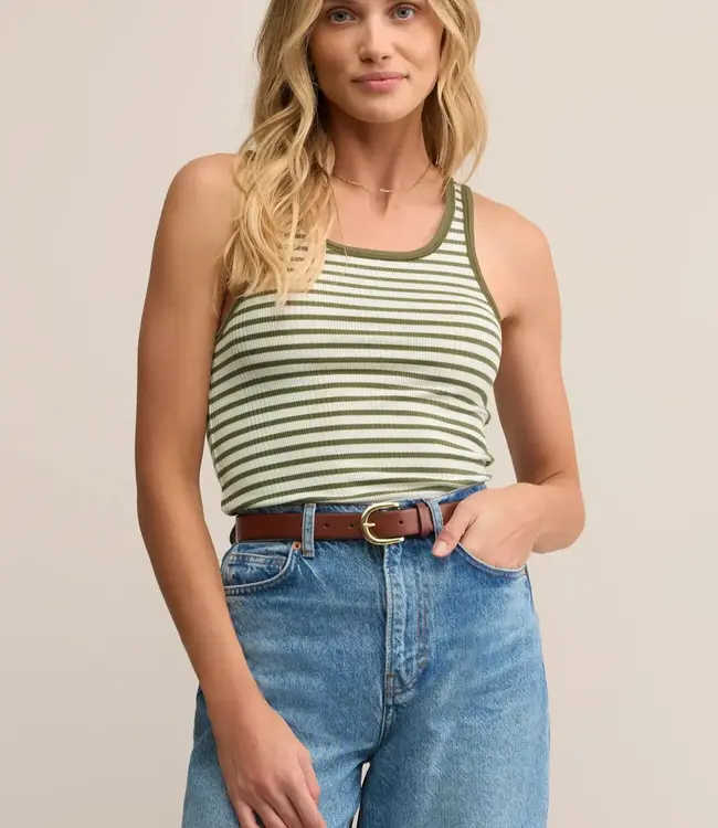 ZSupply Classic Striped Scoop Tank, Fern