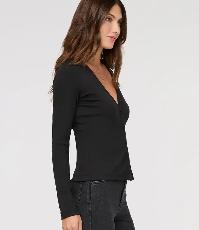 Du/er Ribbed Pima  Button Down, Black