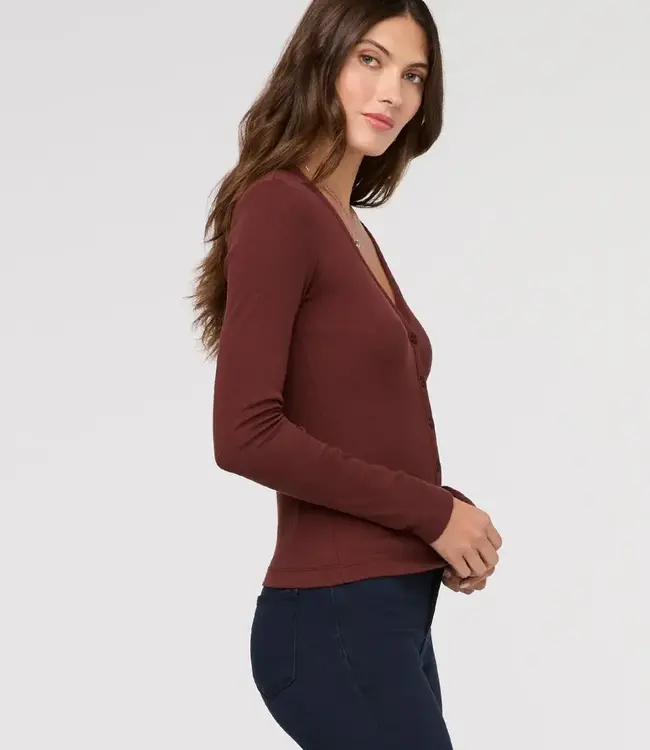 Du/er Ribbed Pima  Button Down, Rich Maroon