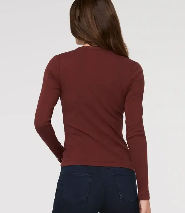 Du/er Ribbed Pima  Button Down, Rich Maroon