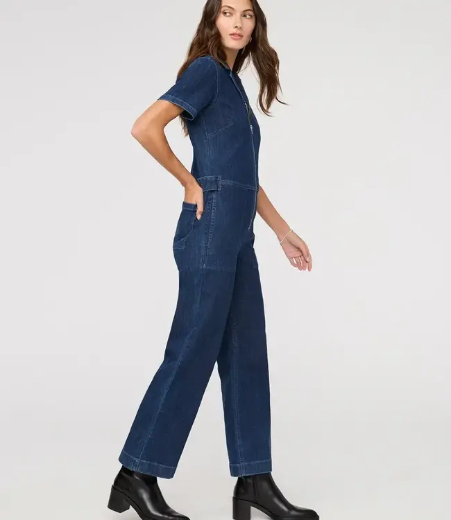 Du/er Denim Jumpsuit, Dark Stone