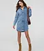 Du/er Performance Denim Shirt Dress, Washed Indigo