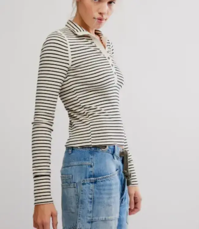Free People Lake Stripe Henley, Tea Combo