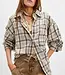 Free People Ashley Plaid Shirt, Ivory Combo