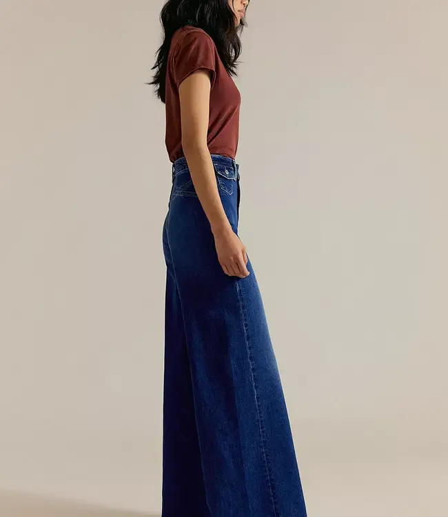 Free People Kellee High-Rise Palazzo Jeans, Blue Night