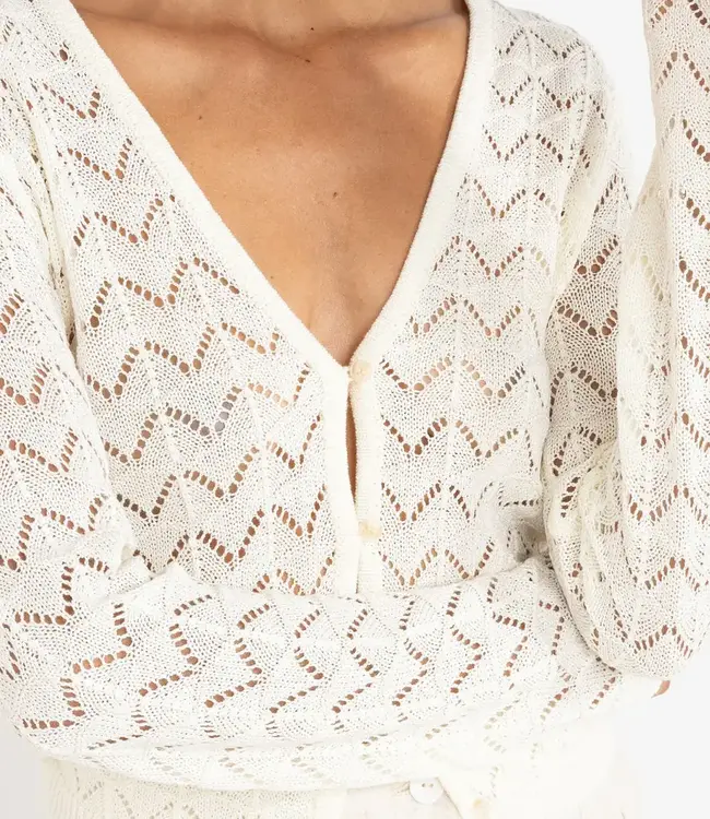 Avery Knit Cardigan, White