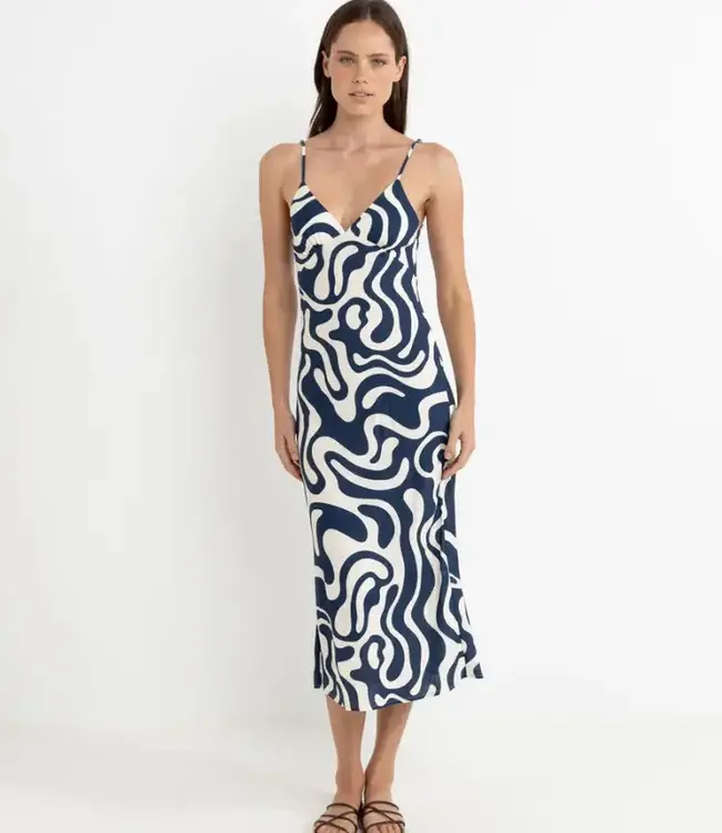 Waverly  Bias Cut Midi Dress, Ink