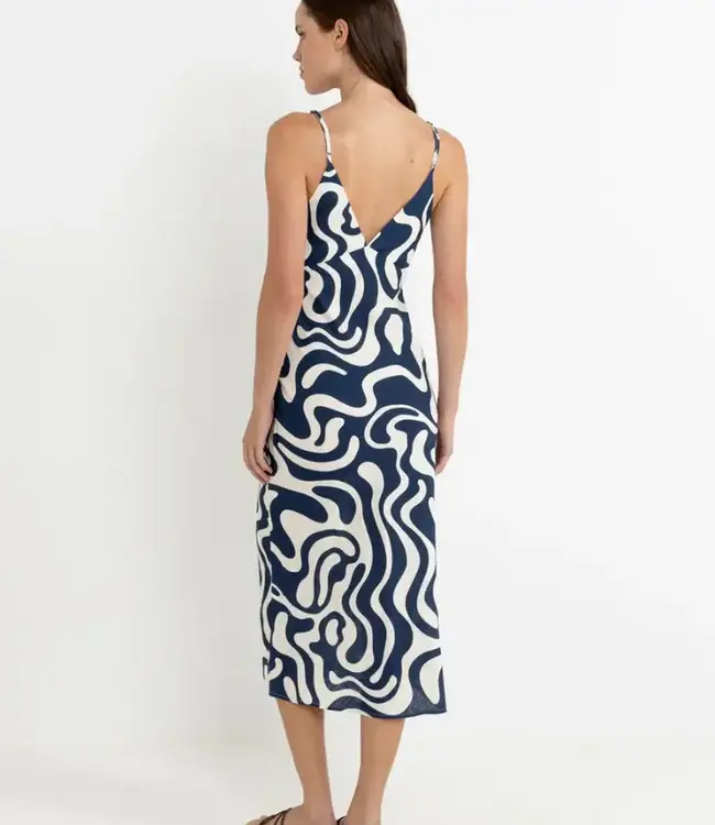 Waverly  Bias Cut Midi Dress, Ink