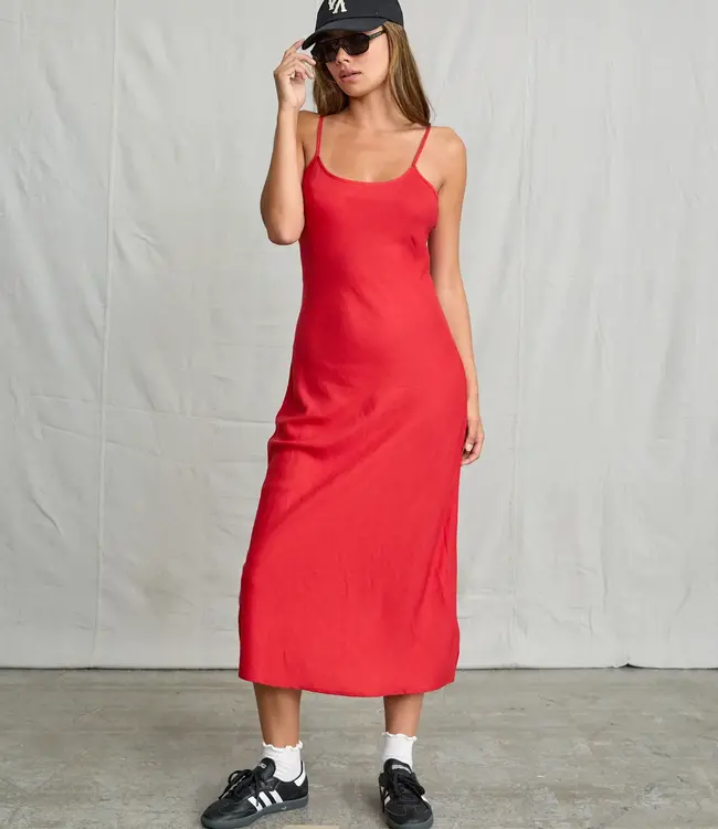 RVCA Lets Dance Slip Dress, Pepper Red