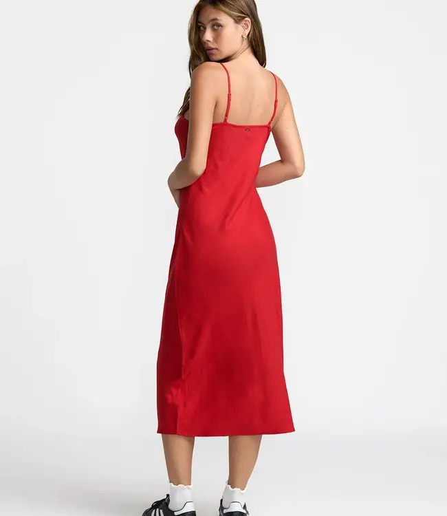 RVCA Lets Dance Slip Dress, Pepper Red