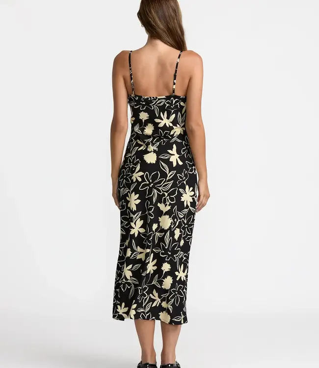 RVCA Aelia Midi Dress, Black Floral