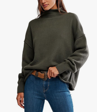 Free People Torres Roll Neck Sweater, Army