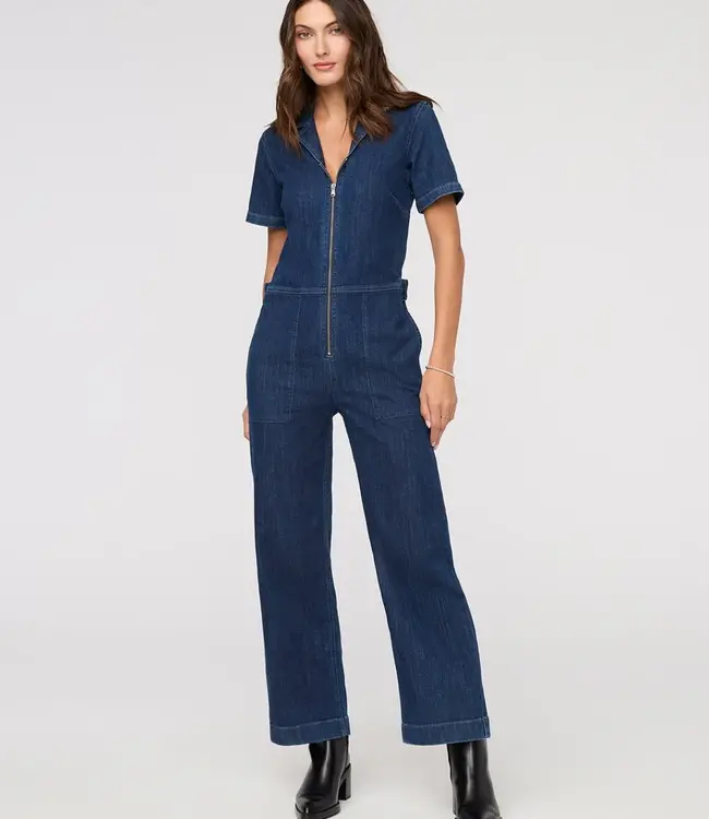 Du/er Denim Jumpsuit, Dark Stone
