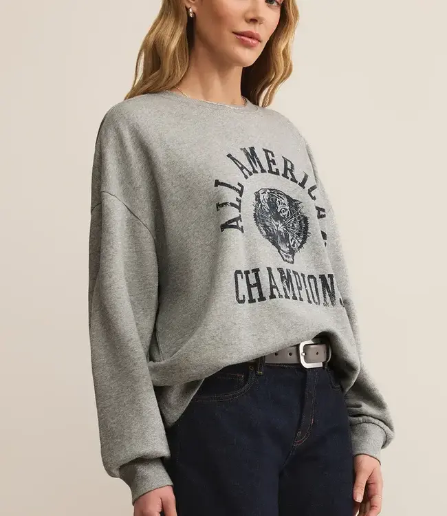 ZSupply Champs Sunday Sweatshirt, Classic Heather Grey