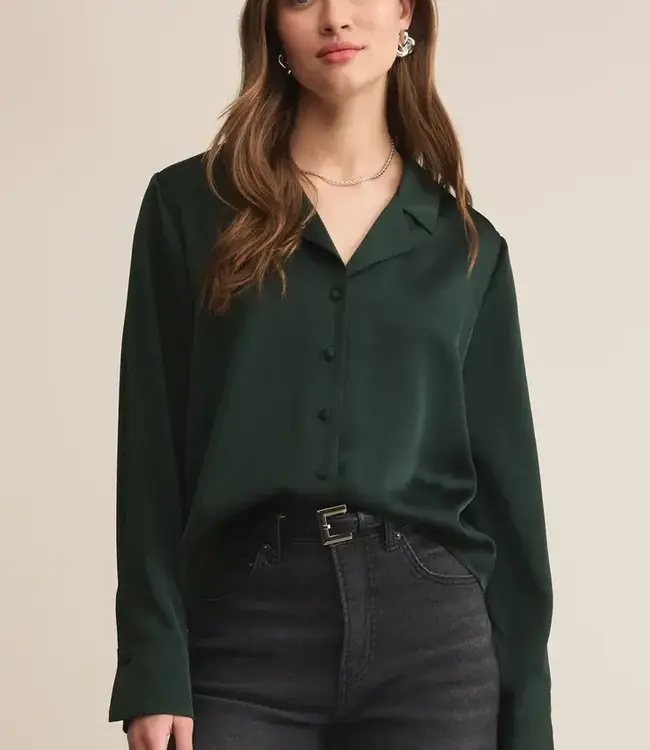 ZSupply Ana Satin Top, Garland Green
