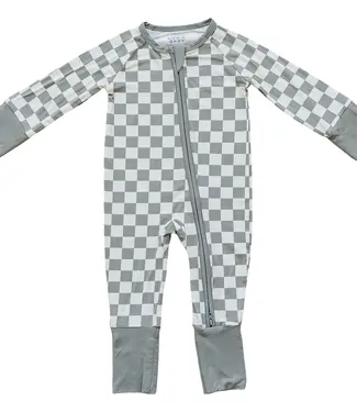 Checkered Bamboo Zipper, Lt Green