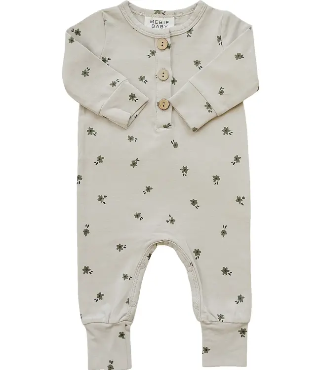 LS Button Romper, Floral