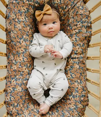 Mebie Baby LS Button Romper, Floral