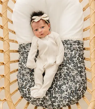 Mebie Baby Ribbed Bamboo Zipper, Cream