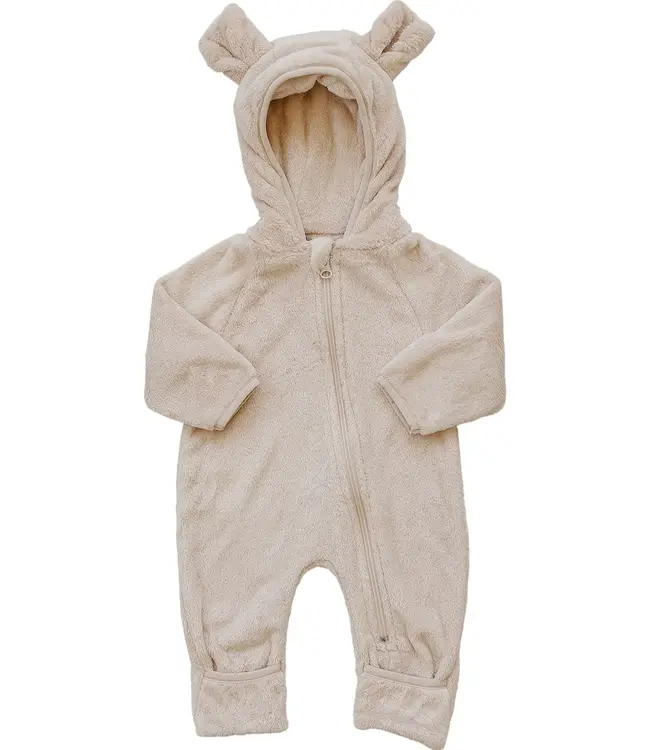 Mebie Baby Fleece Bear Hooded Zipper