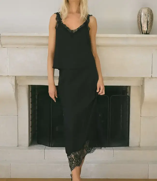 ZSupply Cinder Lace Midi Skirt, Black