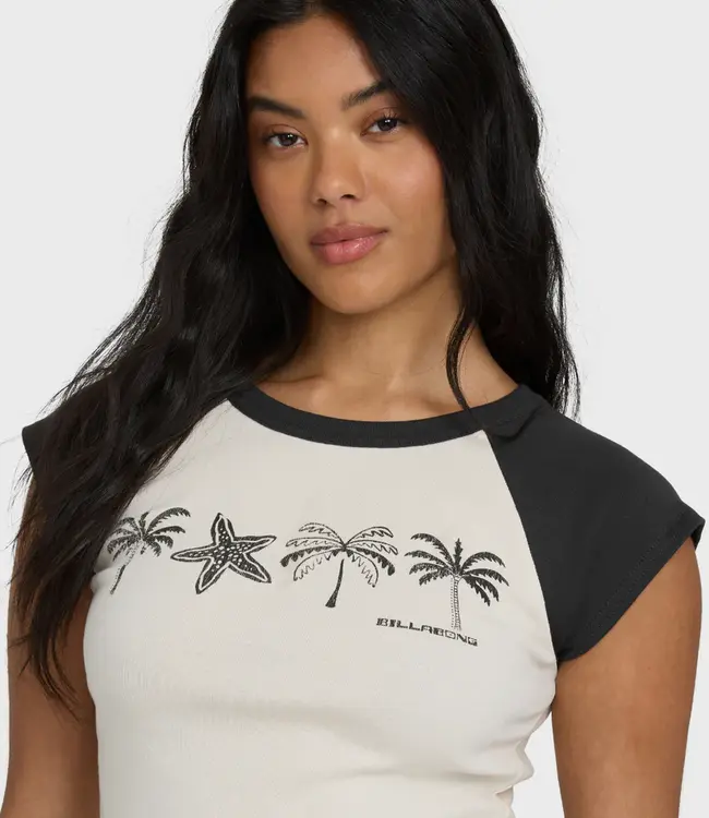 Billabong Des Tropic SS Raglan, White Cap
