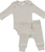 Mebie Baby Bodysuit Waffle Set, Heather Grey