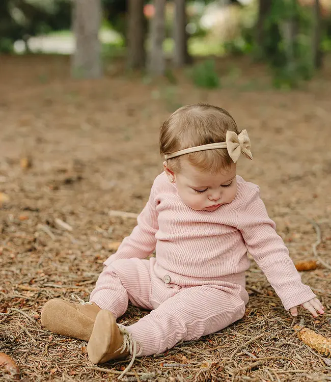 Mebie Baby Bodysuit Waffle Set, Pink