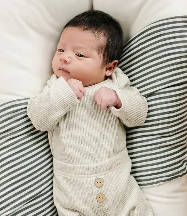 Mebie Baby Bodysuit Waffle Set, Heather Grey