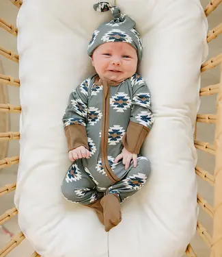 Mebie Baby Ribbed Bamboo Zipper, Aztec