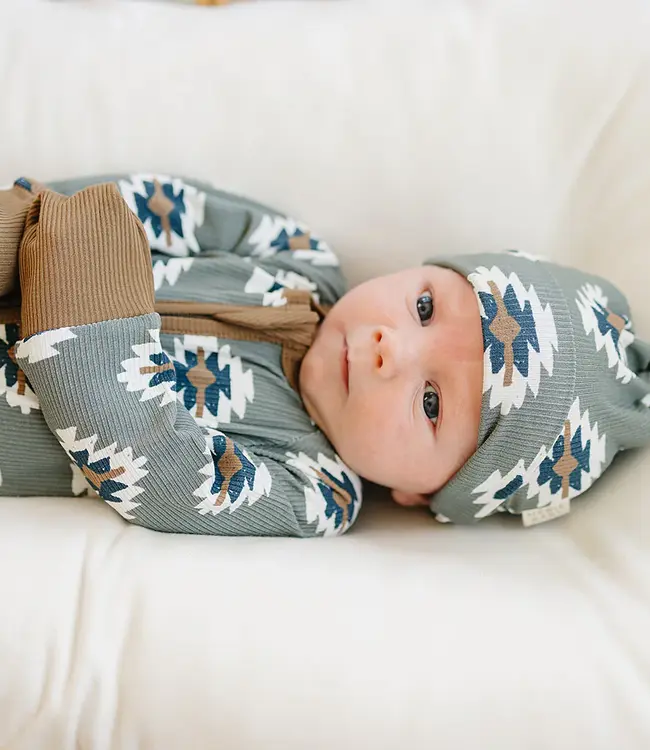 Mebie Baby Ribbed Bamboo Zipper, Aztec