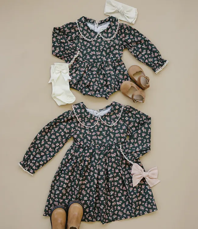 Mebie Baby Bubble Romper, Olive Bloom