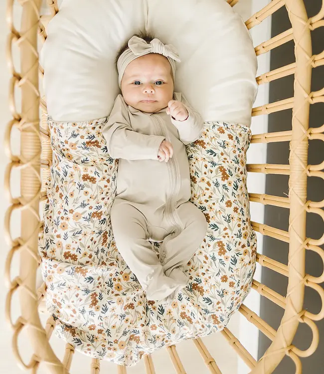 Mebie Baby Bamboo Footed Zipper, Oatmeal