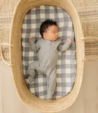 Mebie Baby Ribbed Bamboo Zipper, Grey