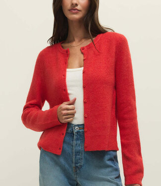 ZSupply Medina Rib Cardigan. Red Lotus