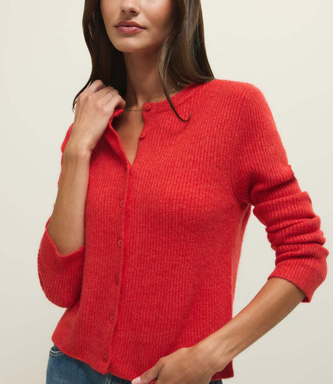 ZSupply Medina Rib Cardigan. Red Lotus