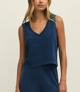 ZSupply Sloane V Neck Denim Tank, Indigo