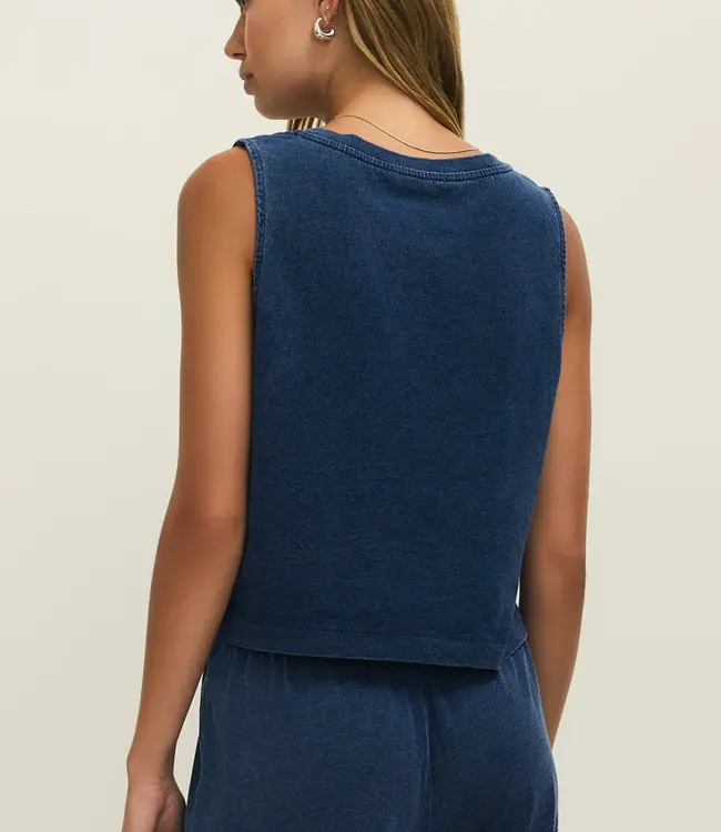 ZSupply Sloane V Neck Denim Tank, Indigo