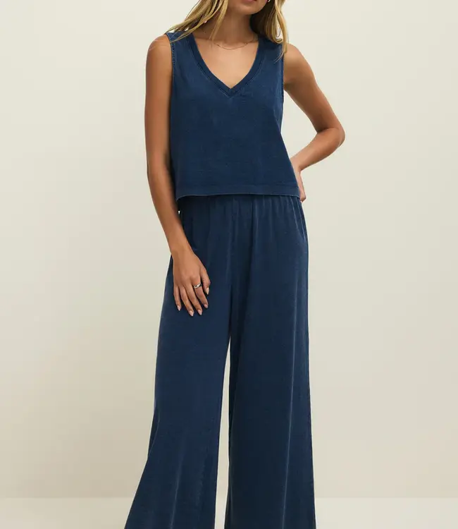 ZSupply Sloane V Neck Denim Tank, Indigo
