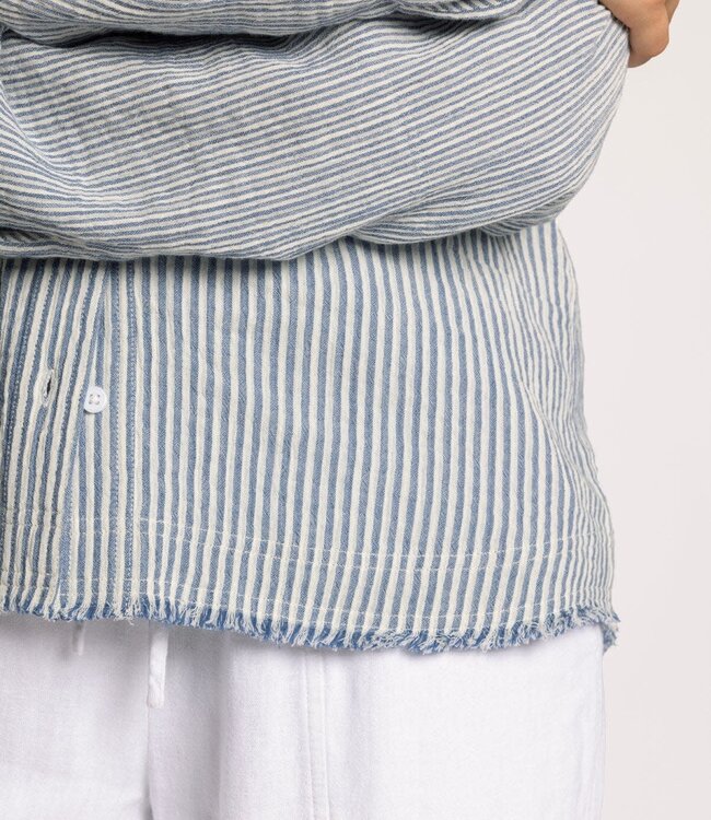 Thread & Supply Maia Shirt, Ivory/Blue