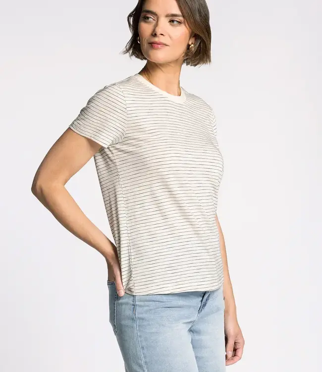 Thread & Supply Sarah Tee, Ivory/Green Tea