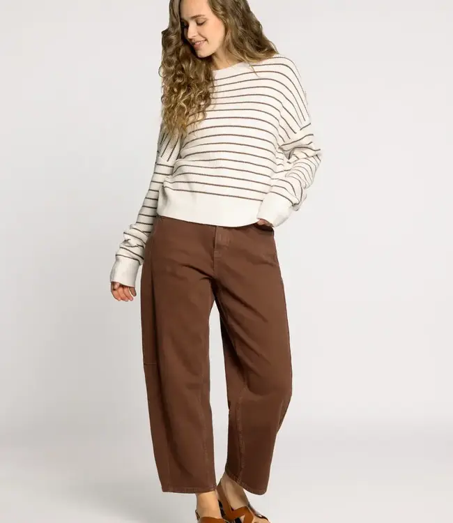 Thread & Supply Ely Sweater, Ivory/Brown