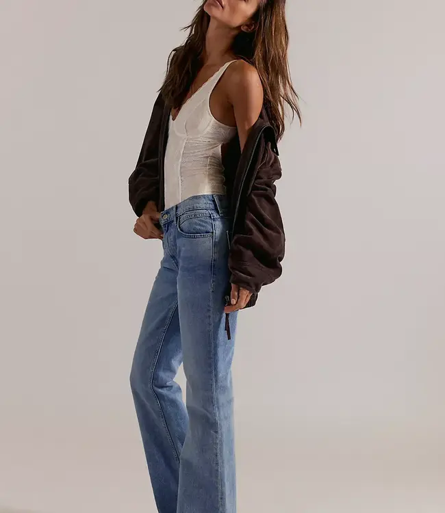 Free People West Coast Relaxed Flare Jeans, Dodger