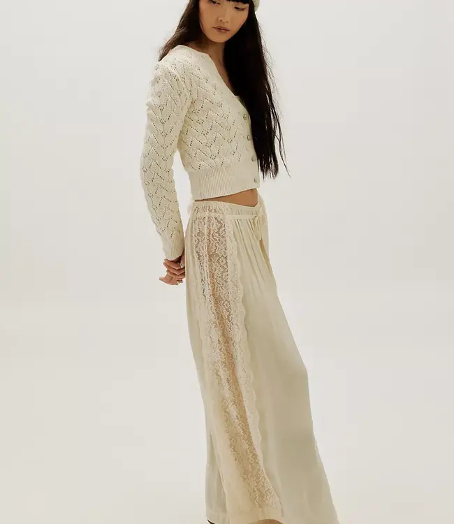 Free People Pretty In Pointelle Cardi, Ivory