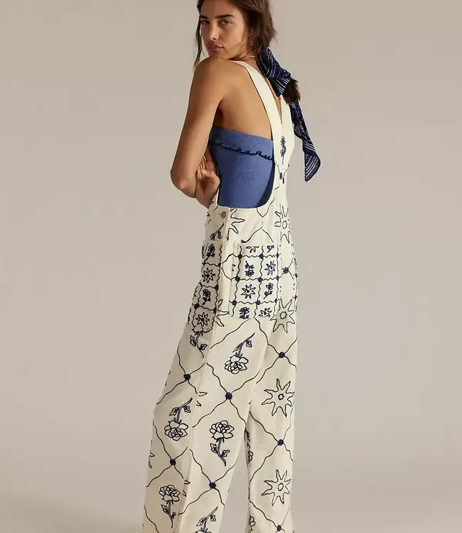 Free People Rising Sun Overalls, Solar Ecru